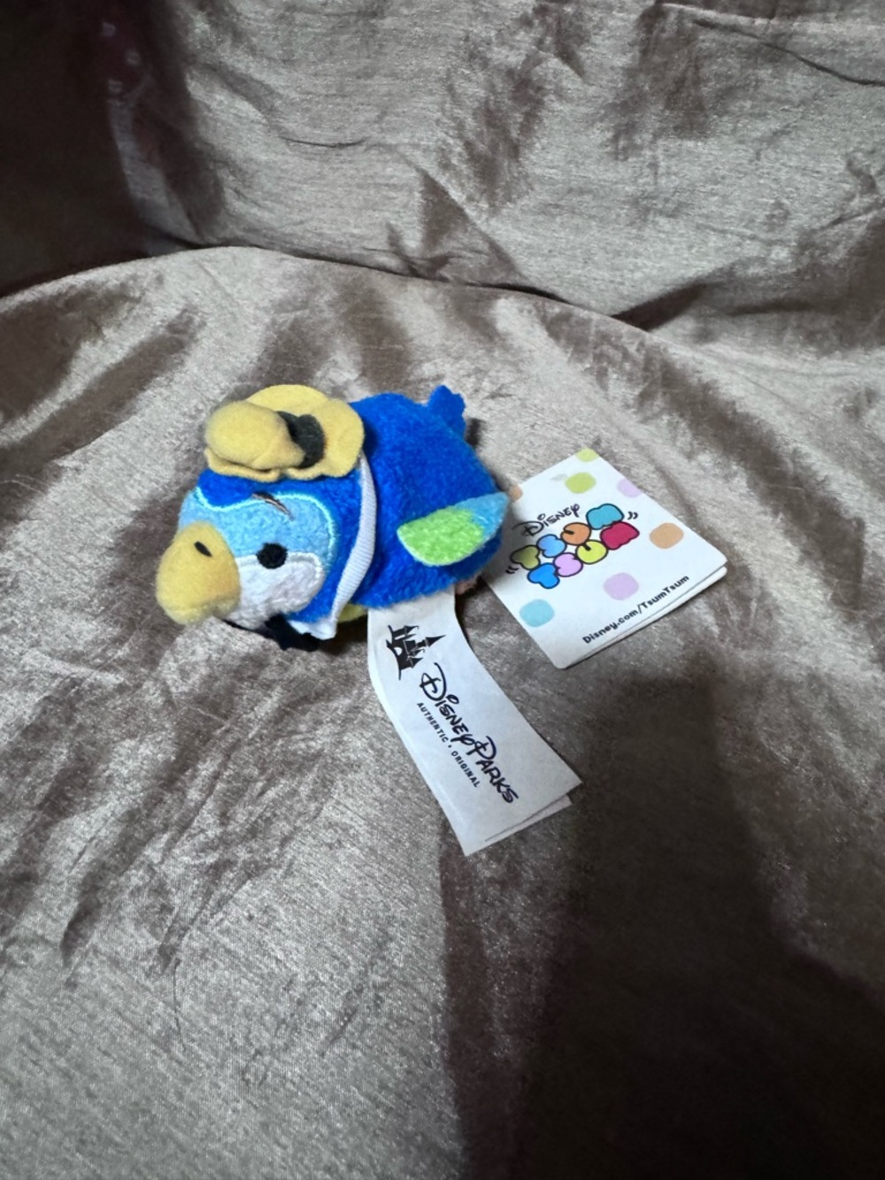 New Disney Parks Adventureland Blue Tiki Barker Bird Mini Tsum Tsum 3 1/2" plush